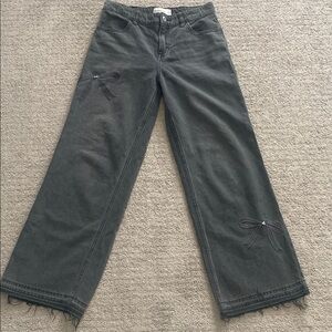 Abercrombie Kids Charcoal Wide Leg Jeans